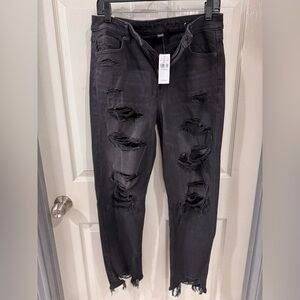 American Eagle Outfitters Black Distressed Skinny Jeans